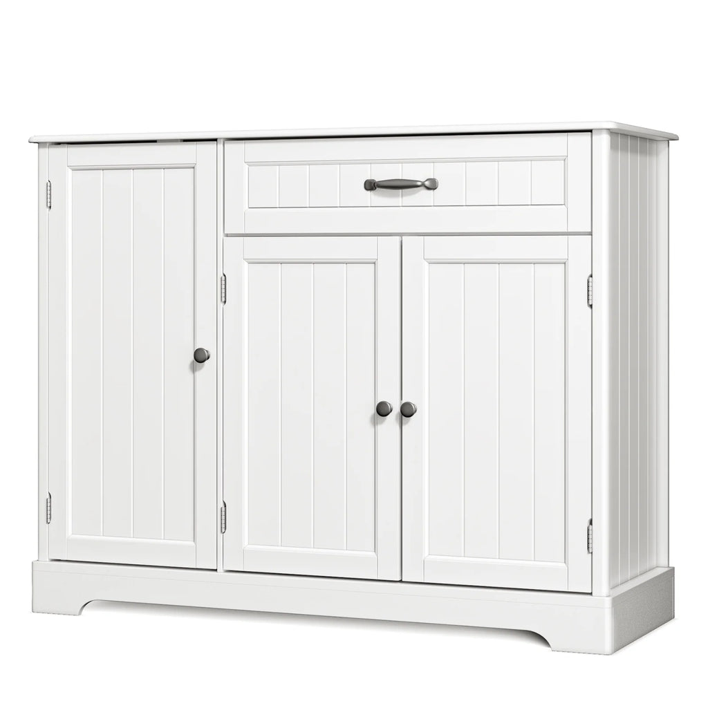 Coffee Bar, Lofka 42" Kitchen Storage Cabinet, Sideboard Buffet Cabinet with 8 Shelves, 1 Drawer
