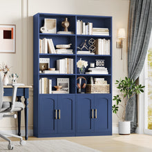 Load image into Gallery viewer, Homfa 73 Tall Bookcases with Doors, 8 Cubes 6 - Tier Double Row Bookshelf, White Bookcase for Living Room Home Office