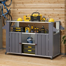 Load image into Gallery viewer, AECOJOY Outdoor Grill Table Cart with Storage Cabinet, Dark Grey