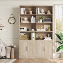 Load image into Gallery viewer, Homfa 73 Tall Bookcases with Doors, 8 Cubes 6 - Tier Double Row Bookshelf, White Bookcase for Living Room Home Office
