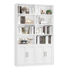 Load image into Gallery viewer, Homfa 73 Tall Bookcases with Doors, 8 Cubes 6 - Tier Double Row Bookshelf, White Bookcase for Living Room Home Office