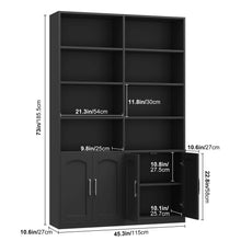 Load image into Gallery viewer, Homfa 73 Tall Bookcases with Doors, 8 Cubes 6 - Tier Double Row Bookshelf, White Bookcase for Living Room Home Office