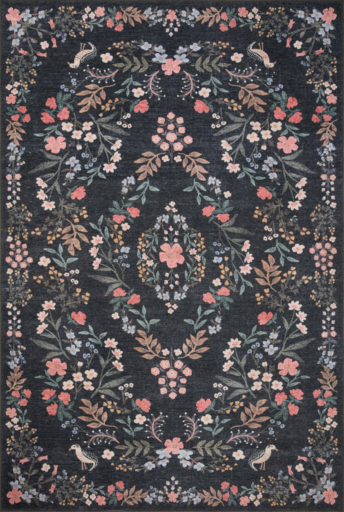 Rifle Paper Co. x Loloi Maison Collection MAO-04 Tuileries Black 18" x 18" Sample Rug