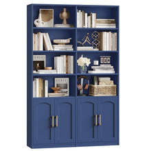 Load image into Gallery viewer, Homfa 73 Tall Bookcases with Doors, 8 Cubes 6 - Tier Double Row Bookshelf, White Bookcase for Living Room Home Office