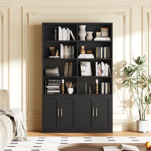 Load image into Gallery viewer, Homfa 73 Tall Bookcases with Doors, 8 Cubes 6 - Tier Double Row Bookshelf, White Bookcase for Living Room Home Office