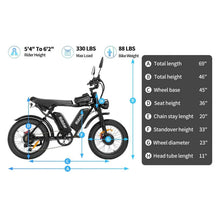 Load image into Gallery viewer, Ridstar Electric Bike for Adults Q20, 1200W 30MPH, 48V 15.6ah Electric Bicycle, 7 Speed Full Suspension Mountain Bike UL2849