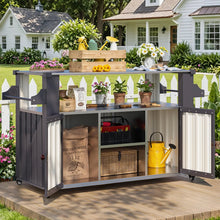 Load image into Gallery viewer, AECOJOY Outdoor Grill Table Cart with Storage Cabinet, Dark Grey