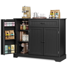 Load image into Gallery viewer, Coffee Bar, Lofka 42" Kitchen Storage Cabinet, Sideboard Buffet Cabinet with 8 Shelves, 1 Drawer