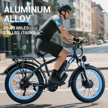 Load image into Gallery viewer, (US in Stock) 5000W Peak Dual Motor Electric Bike for Adults, 60V 25AH Removable Battery Ebike, 50MPH AWD 21 - Speed Mountain Snow E - Bike with 26" x 4.0 Fat Tire, Long Range Mountain Off - Road Ebikes