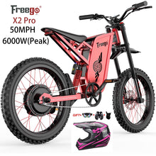 Load image into Gallery viewer, 6000W(Peak) Motor 60V/35ah Battery, Freego X2pro Electric Motorcycle for Adults, Electric Bike 50MPH/7 Speed Off Road Electric Bicycle, 19x2 Full Suspension/Four - Piston Hydraulic Brake UL2849MTB