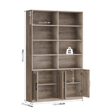 Load image into Gallery viewer, Homfa 73 Tall Bookcases with Doors, 8 Cubes 6 - Tier Double Row Bookshelf, White Bookcase for Living Room Home Office