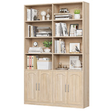 Load image into Gallery viewer, Homfa 73 Tall Bookcases with Doors, 8 Cubes 6 - Tier Double Row Bookshelf, White Bookcase for Living Room Home Office