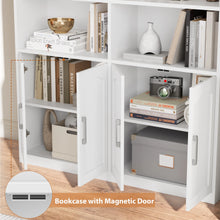 Load image into Gallery viewer, Homfa 73 Tall Bookcases with Doors, 8 Cubes 6 - Tier Double Row Bookshelf, White Bookcase for Living Room Home Office