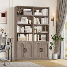 Load image into Gallery viewer, Homfa 73 Tall Bookcases with Doors, 8 Cubes 6 - Tier Double Row Bookshelf, White Bookcase for Living Room Home Office