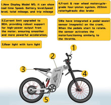 Load image into Gallery viewer, 6000W(Peak) Motor 60V/35ah Battery, Freego X2pro Electric Motorcycle for Adults, Electric Bike 50MPH/7 Speed Off Road Electric Bicycle, 19x2 Full Suspension/Four - Piston Hydraulic Brake UL2849MTB