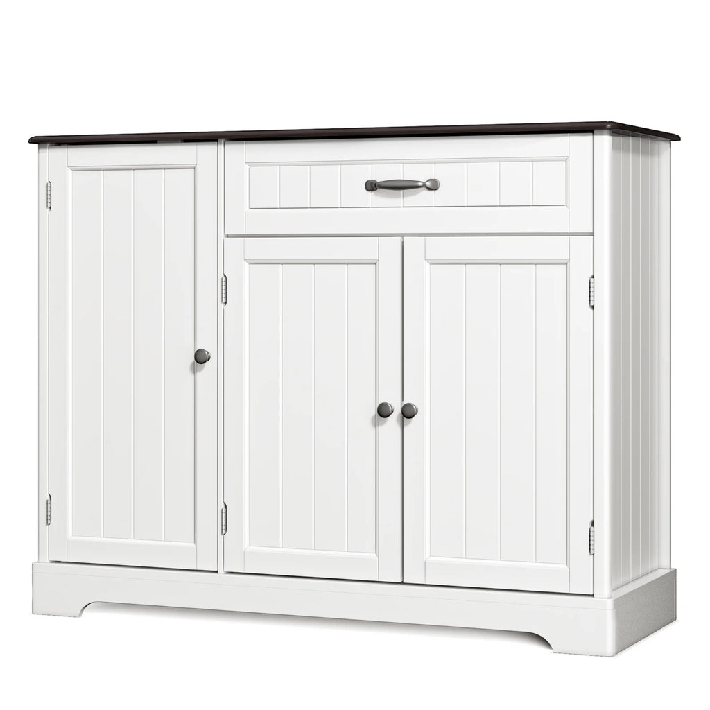 Coffee Bar, Lofka 42" Kitchen Storage Cabinet, Sideboard Buffet Cabinet with 8 Shelves, 1 Drawer