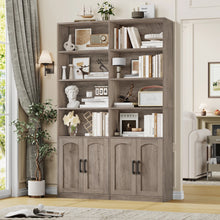 Load image into Gallery viewer, Homfa 73 Tall Bookcases with Doors, 8 Cubes 6 - Tier Double Row Bookshelf, White Bookcase for Living Room Home Office