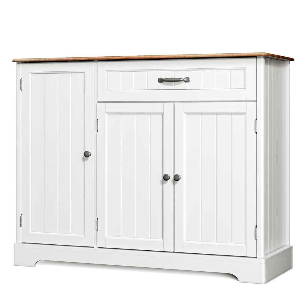 Coffee Bar, Lofka 42" Kitchen Storage Cabinet, Sideboard Buffet Cabinet with 8 Shelves, 1 Drawer