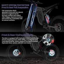 Load image into Gallery viewer, 6000W(Peak) Motor 60V/35ah Battery, Freego X2pro Electric Motorcycle for Adults, Electric Bike 50MPH/7 Speed Off Road Electric Bicycle, 19x2 Full Suspension/Four - Piston Hydraulic Brake UL2849MTB
