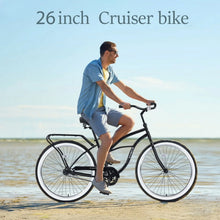 Load image into Gallery viewer, Single Speed Bicycles 26"inch, Steel Frame, Wide Wheels for Stability, Rear Coaster Brakes, Multiple Colors Men'S Beach Cruiser Bike