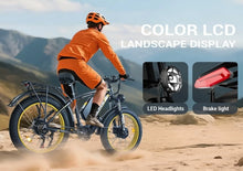 Load image into Gallery viewer, (US in Stock) 5000W Peak Dual Motor Electric Bike for Adults, 60V 25AH Removable Battery Ebike, 50MPH AWD 21 - Speed Mountain Snow E - Bike with 26" x 4.0 Fat Tire, Long Range Mountain Off - Road Ebikes