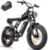 Ridstar Electric Bike for Adults Q20, 1200W 30MPH, 48V 15.6ah Electric Bicycle, 7 Speed Full Suspension Mountain Bike UL2849