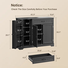 Load image into Gallery viewer, Coffee Bar, Lofka 42" Kitchen Storage Cabinet, Sideboard Buffet Cabinet with 8 Shelves, 1 Drawer