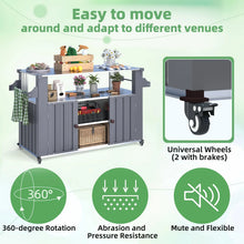 Load image into Gallery viewer, AECOJOY Outdoor Grill Table Cart with Storage Cabinet, Dark Grey