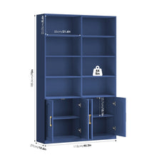 Load image into Gallery viewer, Homfa 73 Tall Bookcases with Doors, 8 Cubes 6 - Tier Double Row Bookshelf, White Bookcase for Living Room Home Office