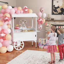 Load image into Gallery viewer, Candy Cart with Wheels for Party，wood Dessert Cart with Storage Cabinet