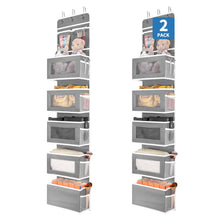 Load image into Gallery viewer, JARLINK 2 Pack 6-Shelf Over Door Hanging Organizer, Wall Mount Storage for Bedroom or Kitchen, Clear Window and PVC Pocket for S