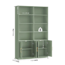 Load image into Gallery viewer, Homfa 73 Tall Bookcases with Doors, 8 Cubes 6 - Tier Double Row Bookshelf, White Bookcase for Living Room Home Office