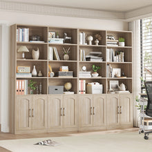 Load image into Gallery viewer, Homfa 73 Tall Bookcases with Doors, 8 Cubes 6 - Tier Double Row Bookshelf, White Bookcase for Living Room Home Office