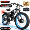 (US in Stock) 5000W Peak Dual Motor Electric Bike for Adults, 60V 25AH Removable Battery Ebike, 50MPH AWD 21 - Speed Mountain Snow E - Bike with 26