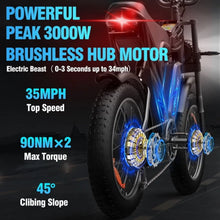 Load image into Gallery viewer, Ridstar Electric Bike for Adults Q20, 1200W 30MPH, 48V 15.6ah Electric Bicycle, 7 Speed Full Suspension Mountain Bike UL2849
