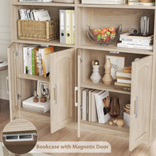 Load image into Gallery viewer, Homfa 73 Tall Bookcases with Doors, 8 Cubes 6 - Tier Double Row Bookshelf, White Bookcase for Living Room Home Office