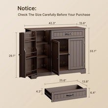 Load image into Gallery viewer, Coffee Bar, Lofka 42" Kitchen Storage Cabinet, Sideboard Buffet Cabinet with 8 Shelves, 1 Drawer