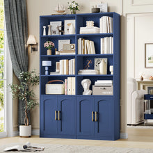 Load image into Gallery viewer, Homfa 73 Tall Bookcases with Doors, 8 Cubes 6 - Tier Double Row Bookshelf, White Bookcase for Living Room Home Office