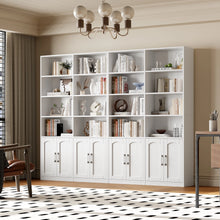 Load image into Gallery viewer, Homfa 73 Tall Bookcases with Doors, 8 Cubes 6 - Tier Double Row Bookshelf, White Bookcase for Living Room Home Office