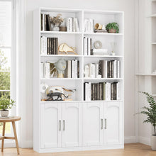 Load image into Gallery viewer, Homfa 73 Tall Bookcases with Doors, 8 Cubes 6 - Tier Double Row Bookshelf, White Bookcase for Living Room Home Office