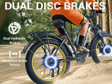 Load image into Gallery viewer, (US in Stock) 5000W Peak Dual Motor Electric Bike for Adults, 60V 25AH Removable Battery Ebike, 50MPH AWD 21 - Speed Mountain Snow E - Bike with 26" x 4.0 Fat Tire, Long Range Mountain Off - Road Ebikes