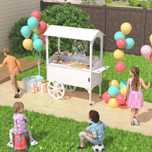 Load image into Gallery viewer, Candy Cart with Wheels for Party，wood Dessert Cart with Storage Cabinet