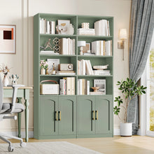 Load image into Gallery viewer, Homfa 73 Tall Bookcases with Doors, 8 Cubes 6 - Tier Double Row Bookshelf, White Bookcase for Living Room Home Office