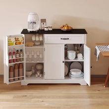 Load image into Gallery viewer, Coffee Bar, Lofka 42" Kitchen Storage Cabinet, Sideboard Buffet Cabinet with 8 Shelves, 1 Drawer