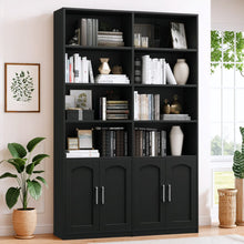 Load image into Gallery viewer, Homfa 73 Tall Bookcases with Doors, 8 Cubes 6 - Tier Double Row Bookshelf, White Bookcase for Living Room Home Office