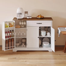 Load image into Gallery viewer, Coffee Bar, Lofka 42" Kitchen Storage Cabinet, Sideboard Buffet Cabinet with 8 Shelves, 1 Drawer