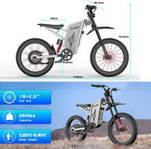 Load image into Gallery viewer, 6000W(Peak) Motor 60V/35ah Battery, Freego X2pro Electric Motorcycle for Adults, Electric Bike 50MPH/7 Speed Off Road Electric Bicycle, 19x2 Full Suspension/Four - Piston Hydraulic Brake UL2849MTB