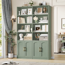 Load image into Gallery viewer, Homfa 73 Tall Bookcases with Doors, 8 Cubes 6 - Tier Double Row Bookshelf, White Bookcase for Living Room Home Office