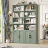 Homfa 73 Tall Bookcases with Doors, 8 Cubes 6 - Tier Double Row Bookshelf, White Bookcase for Living Room Home Office